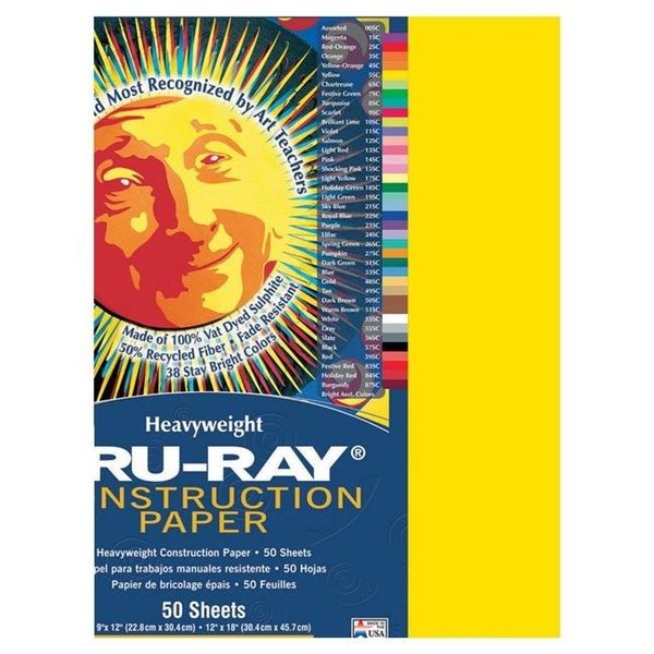Tru-Ray Tru-Ray 054069 Construction Paper 12 x 18 In. Yellow; Pack Of 50 54069